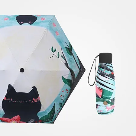 

High quality custom cheap price best portable mini umbrella with 5 folding, Color