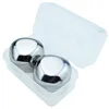 2 pcs reusable metal chiller stone wave Shaped Stainless Steel Ice Cubes in PP box