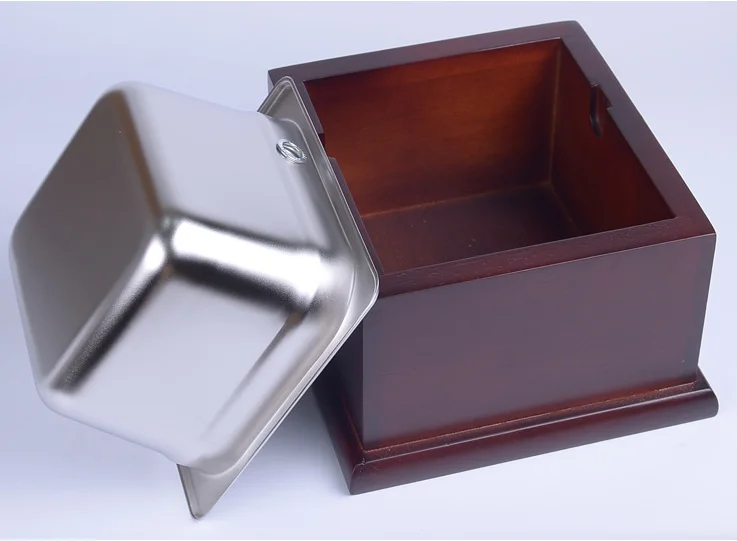 Home Coffee Knock Box Wood Stainless Steel Coffee Grind Knock Box