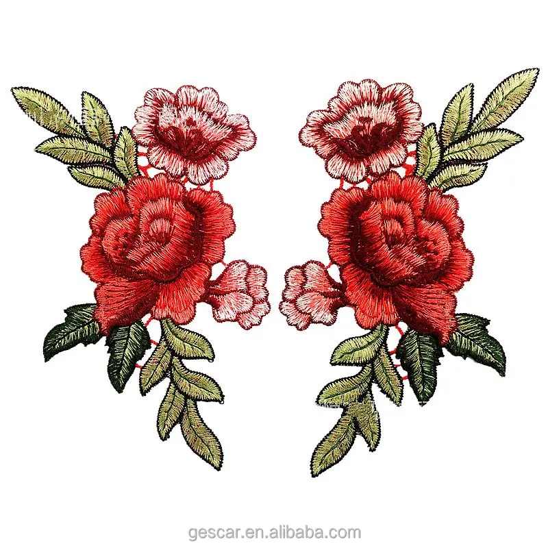 

3D Hot sale ladies dress stick- On Applique Flower Rose Patch embroidery patch, Photo colors