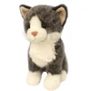 Grey Sitting Fluffy Plush Cat Stuffed Animal Cat Doll