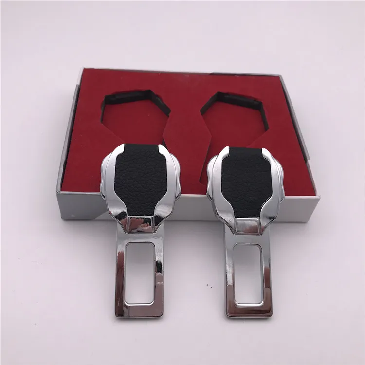 Custom Vip Metal Leather Car Logo Safety Seat Belt Extender Buckle