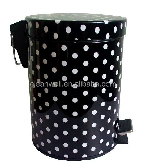 mini 5l round stainless steel metal foot pedal garbage bin trash