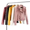 FS0617A 2018 wholesale spring clothing ladies colored PU leather coats