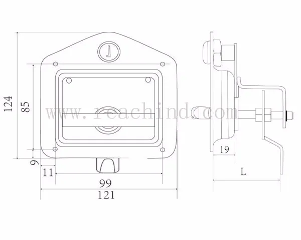 Stainless Steel Tool Box Handle Folding T Handle Lock, Folding Drop T Locks manufacture