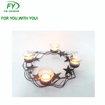 Ch 31409 Christmas Floor Standing Metal Tealight Candle Holder