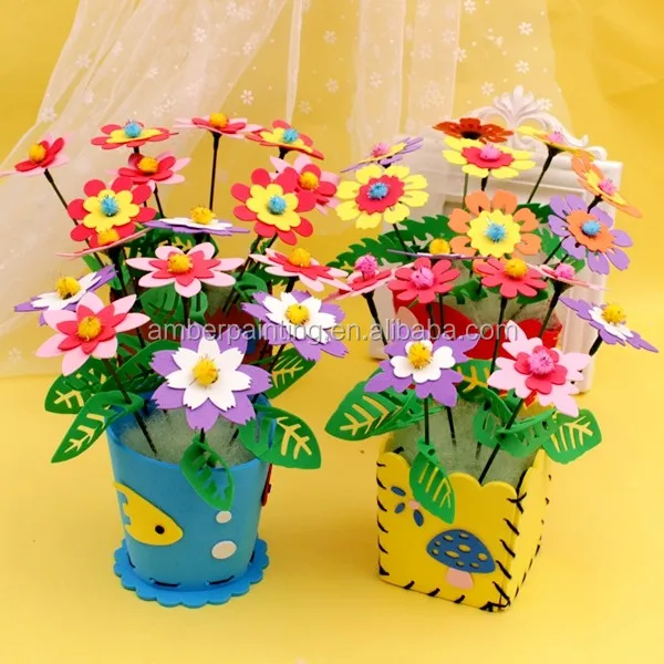 Diy Kids Handmade Educational Toy Eva Foam Flower Pot Buy Flower Pot