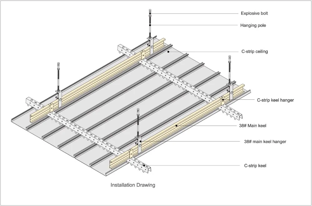 Suspended Ceiling System Aluminum Ceiling Strips Aluminum Suspended ...