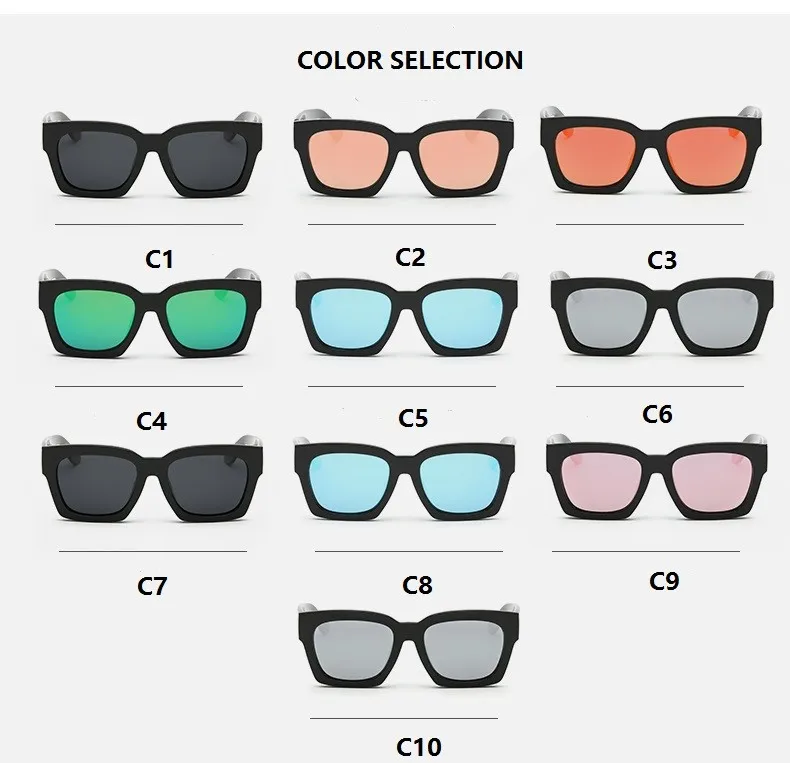 The New V Word Korean Sunglasses Personality Reflective Glasses Color ...