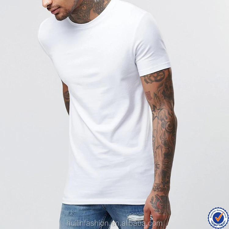 

95 cotton 5 elastane t-shirt wholesale slim fit short sleeve bulk plain white t-shirt