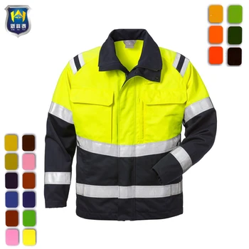 Fluorescent High Visibility Custom Construction Cotton Work Safety ...