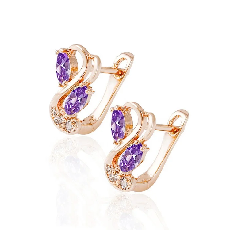 

G22-Cheap Stone Gold Earrings Gold Plated Designs For Girls