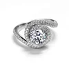 14k white gold micro pave moissanite diamond setting ring