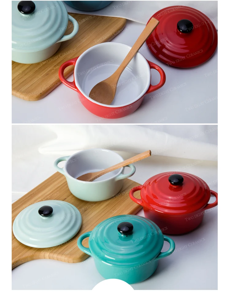 Microwave oven safe ceramic tableware serving bowls with lids
