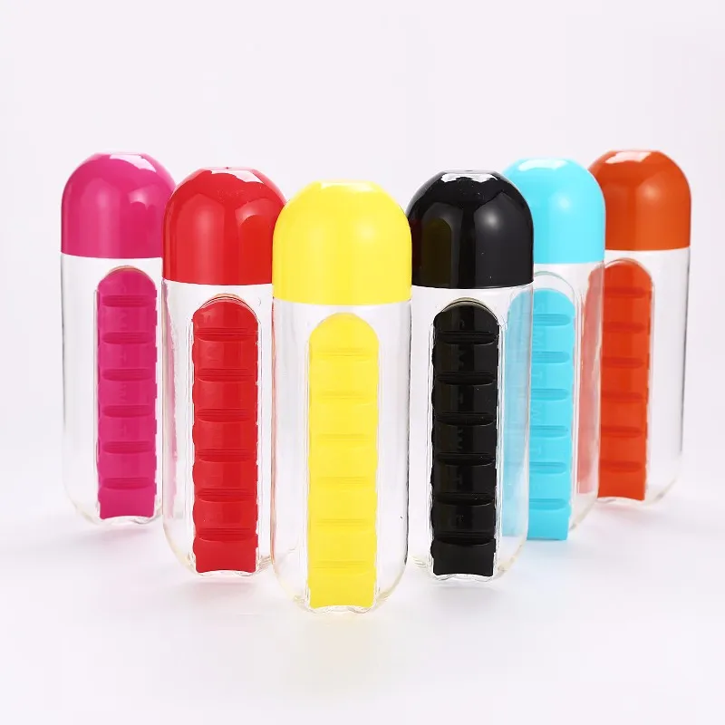 Z017 Creativity Pill Box Water Bottle Portable Outer Drinking Bottle