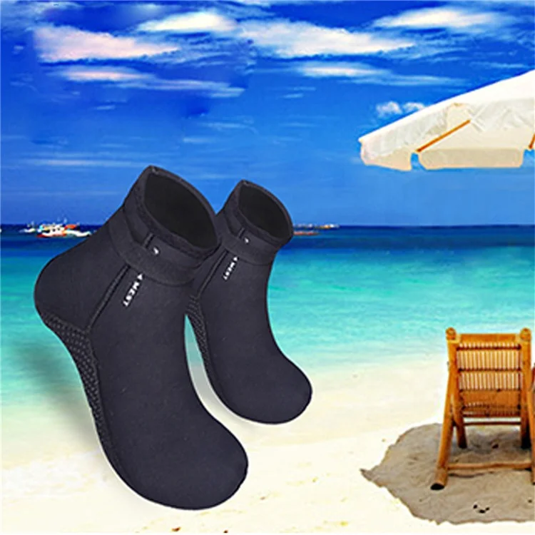 

3MM Adult Durable Keep Warm High Top Anti-Slip Neoprene Beach Snorkeling Diving Socks, Black