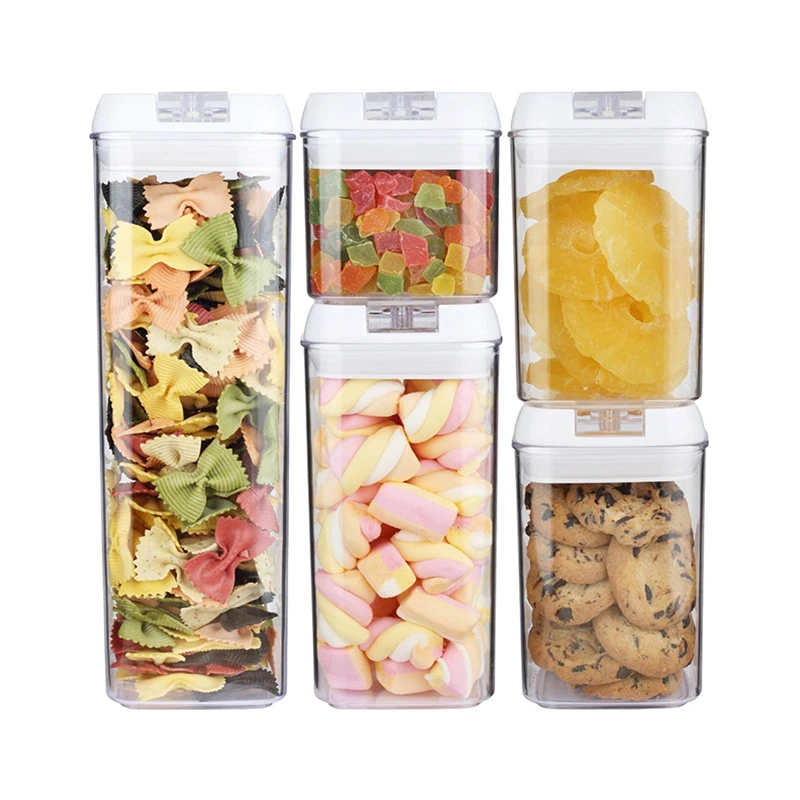 

5-Piece BPA Free Air Tight Food Containers for Pantry Organization and Storage