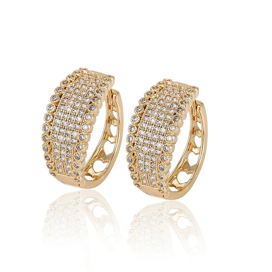 

92963-statement jewelry 18k gold zircon tanishq diamond earrings