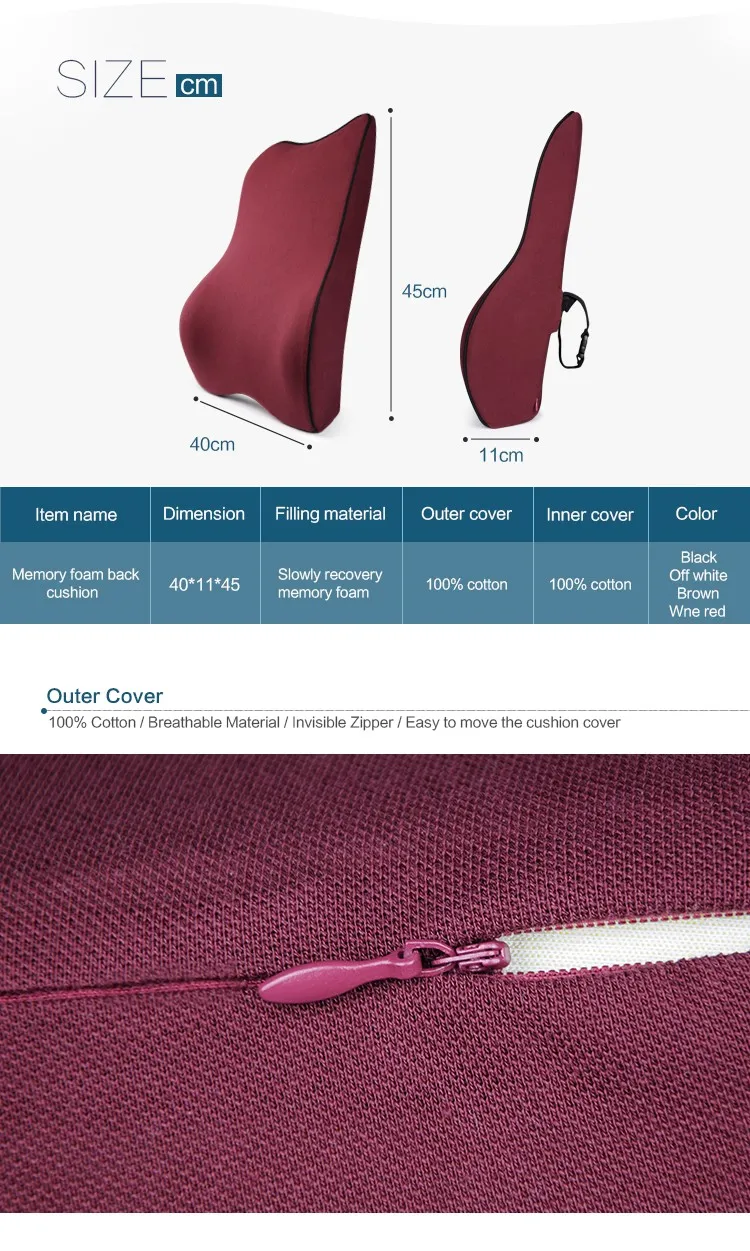 BYC Office Chair Cushion Memory Foam Lumbar Back Chair Cushion.jpg