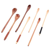 

Christmas Promotion Handmade Solid Wooden Spoon for Stirring, Spices, Jams, Coffee, Tea Long Handle with Jute string wrapped