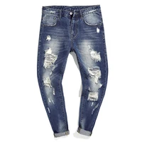 

ripped jeans men skinny pants spot supplies juniors elastic trousers slim fit boys Scratching jeans