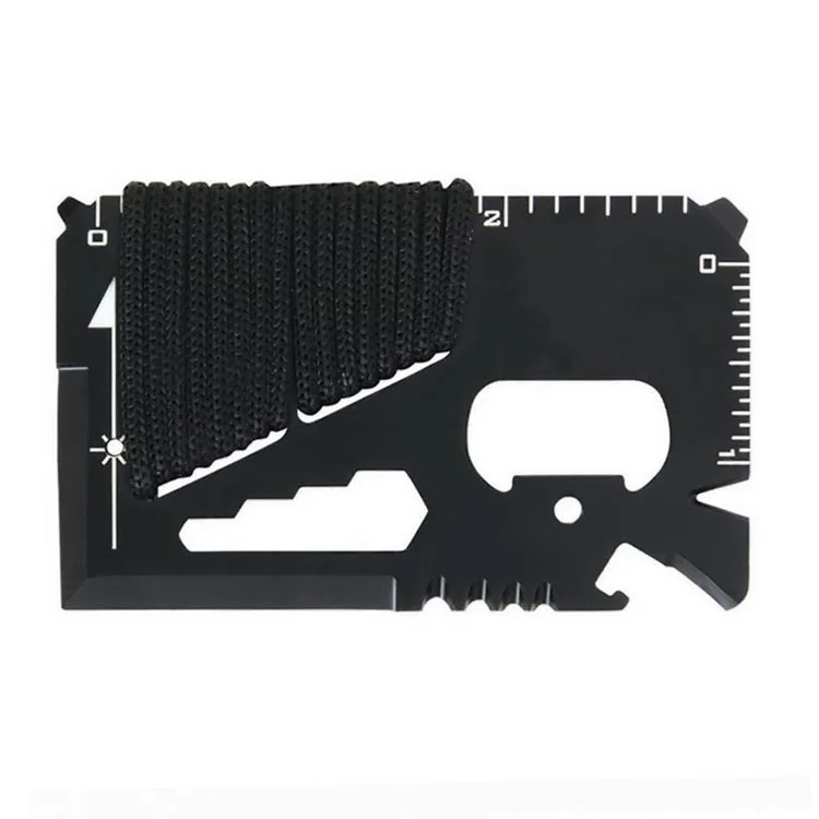 

Camping Outdoor Portable Pocket Stainless Steel Survival Tactical Multi Tool Card Multifunctional Mini Small Tools Kit Card, Black