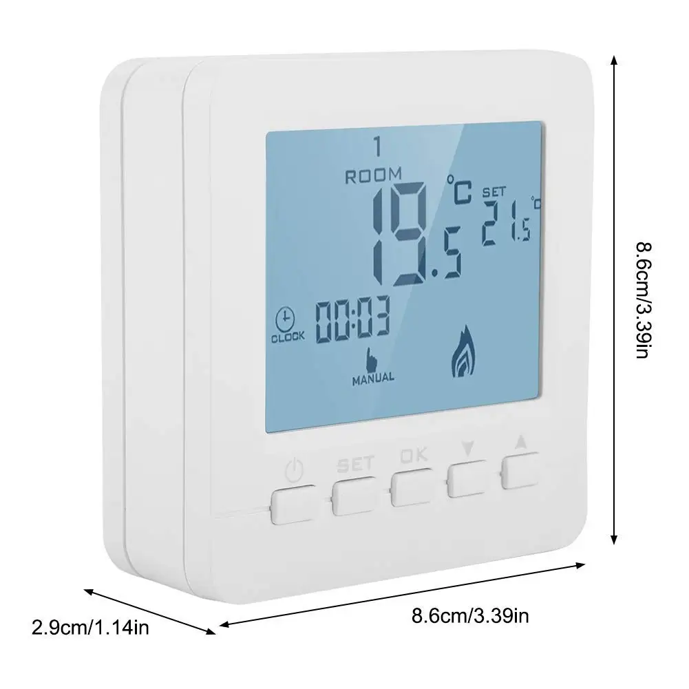 Pantalla LCD Termóstato de la caldera de gas empotrable semanal Habitación programable Termostato de calefacción Controlador de temperatura digital Regard 
