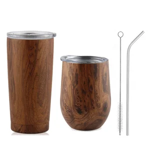 Image of Leak-proof Screw Mouth Double Wall Stainless Steel Vacuum Insulated-Triple Thermos Coffee Travel Mug Tumbler With Straw,Brush