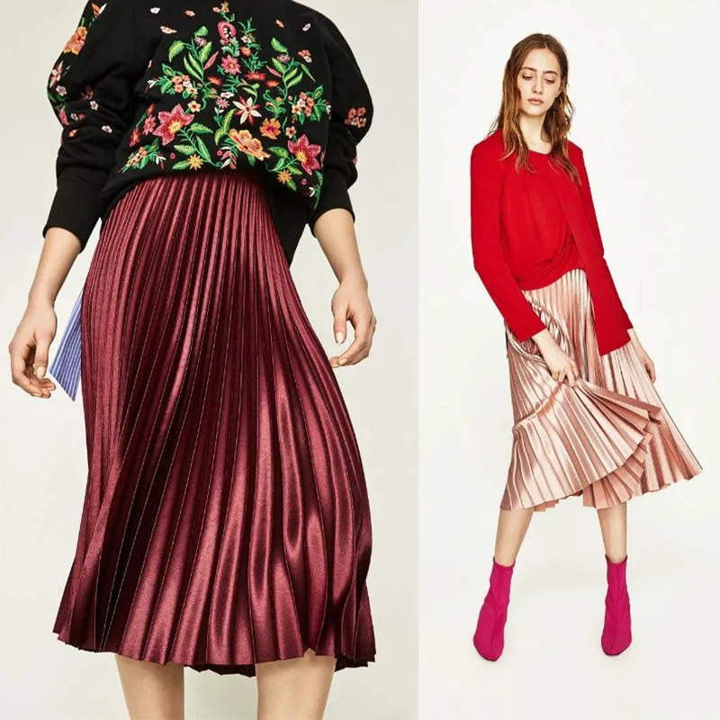 Faldas Largas Plisadas De Alta Para Mujer,Ropa Elegante,2018 - Faldas Plisadas,Maxifaldas De Mujer Product on Alibaba.com