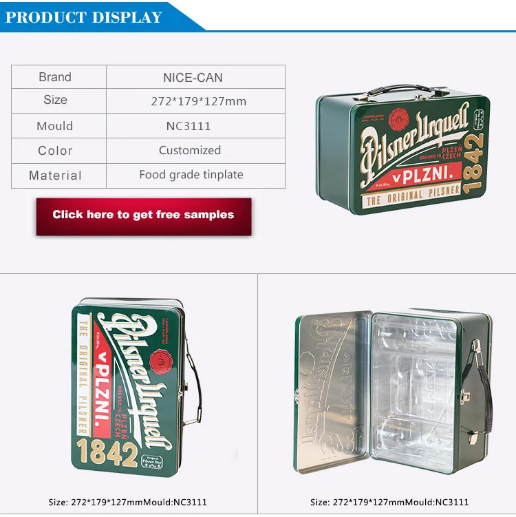 wholesale embossed rectangle tin lunch box custom metal lunch box