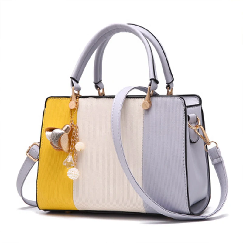 

Summer new style shoulder bag stripe Blue Patchwork pu leather lady handbag, Wine red, blue, black, yellow ,pink multiblack