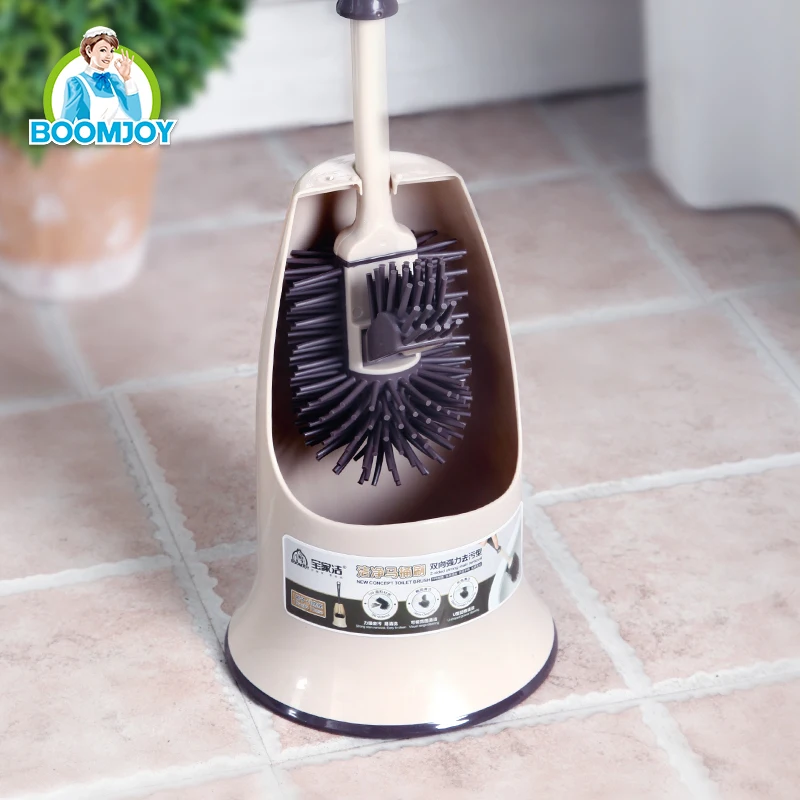 

Boomjoy high- class TPR toilet brush and holder set., Beige and blue.
