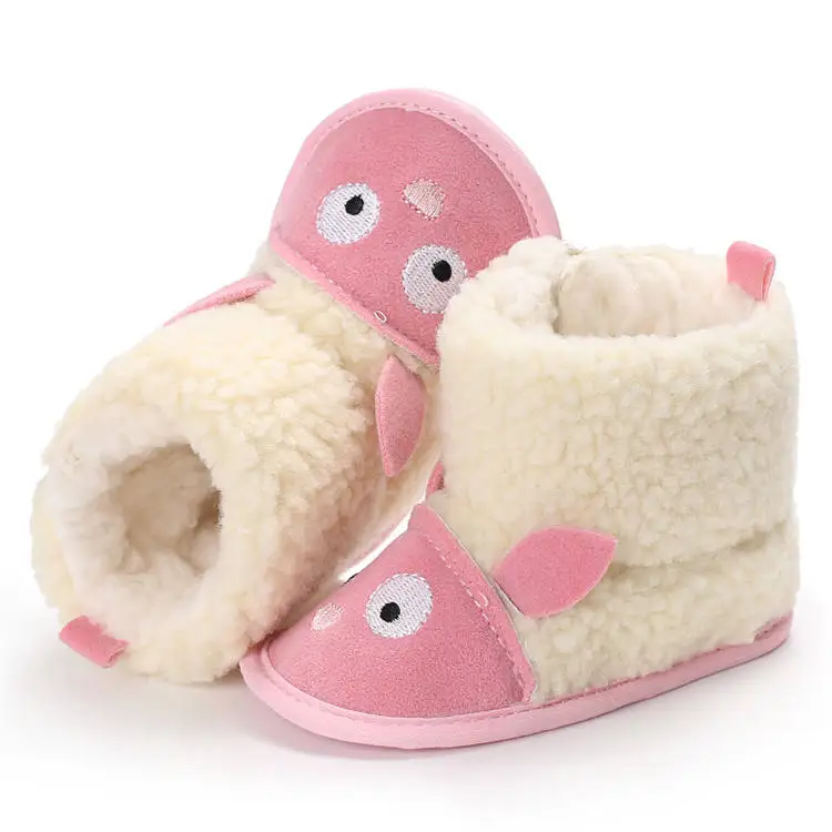 
2019 winter Cute Velvet plush Cartoon animation 0-18 months baby Soft sole infant booties 