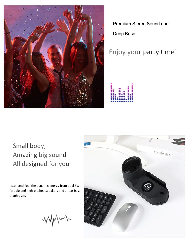 LAIMODA 2019 New design Three in one 3in1 Portable Holder qi Wireless phone charger Bluetooth Speaker with 1200mAh Power Bank - ANKUX.COM
