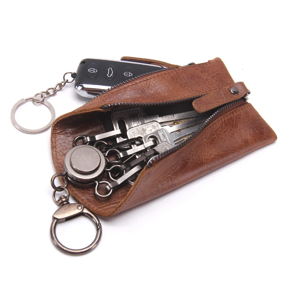 
New Compact Organizer Genuine Leather Car Key Holder Wallet 