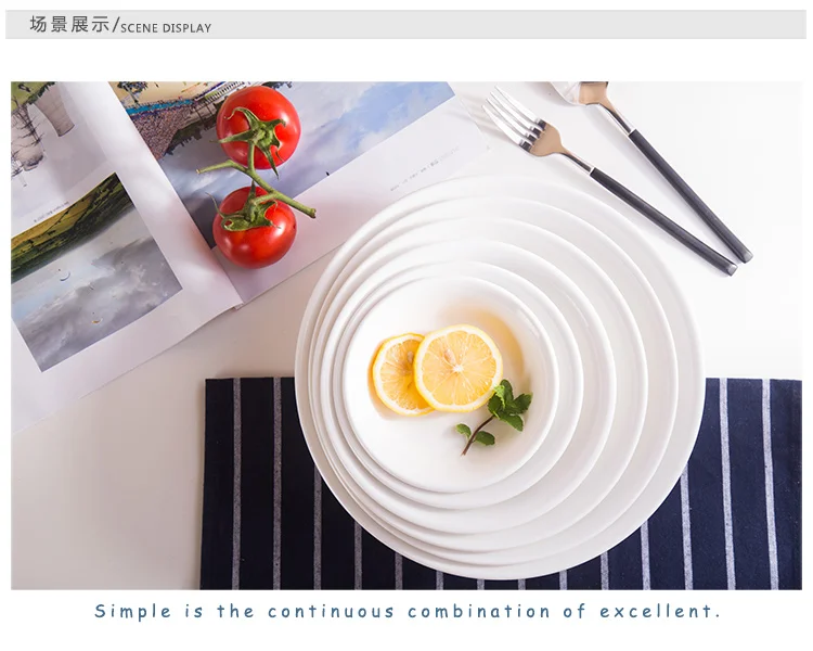 Hospitality Pure White Ceramic Hotel Restaurant Korean Style Salad Bowl