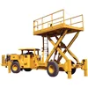 underground mine scissor lift vehicle The frames are articulated with steering angle