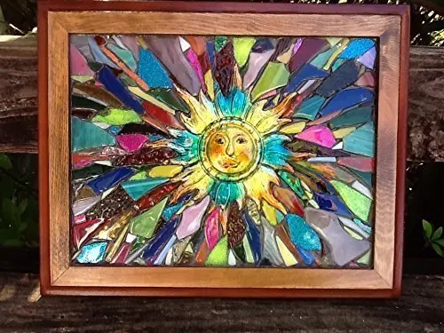 Sun Stained Glass Window Art Suncatcher