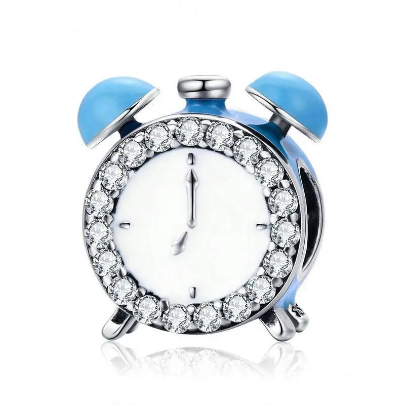 

Authentic 100% 925 Sterling Silver Happy Time Clock Hour Bell Charm Beads fit Bracelet Necklaces Jewelry Making BAMOER