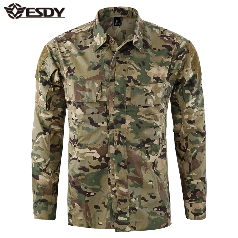 

ESDY New Design Army Military Uniform Outdoor Combat Tactical Camo Shirt, 4 color