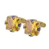 18mm big champagne zircon cufflinks luxurious mens cufflinks