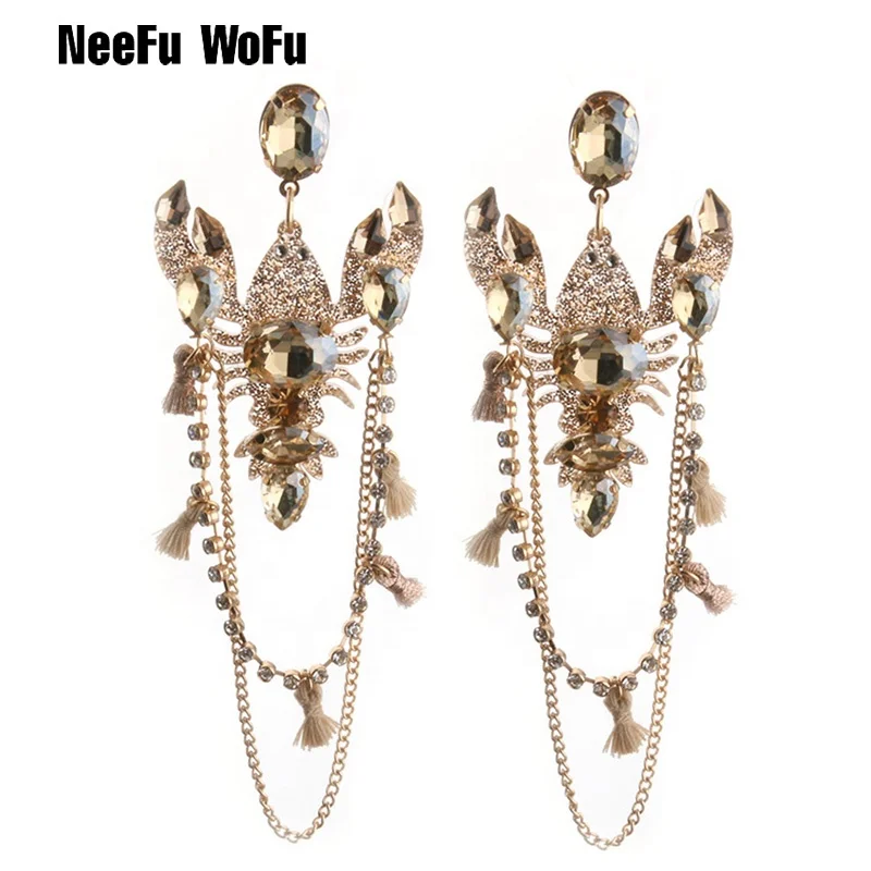 

NeeFu WoFu Women's fashion pop resin round big earrings exquisite pendant long earrings copper accessories earrings, Pink