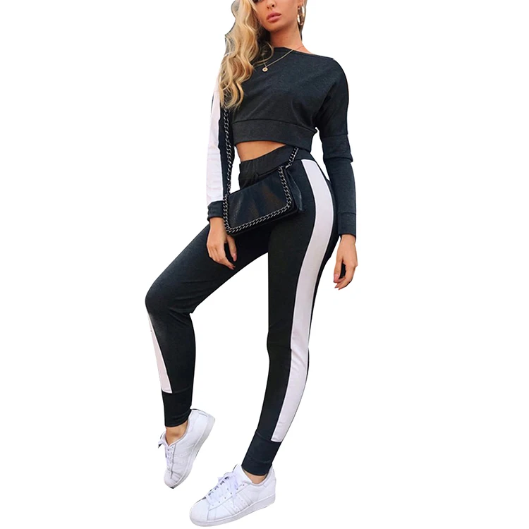 2 piece crop top sweatsuit