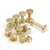 Wholesale flat head leather craft belt screw solid brass flat nail rivets screws