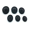 GANSSIA 1'' (25mm) Sewing Flat Black Buttons Black Colored Pack of 200PCS