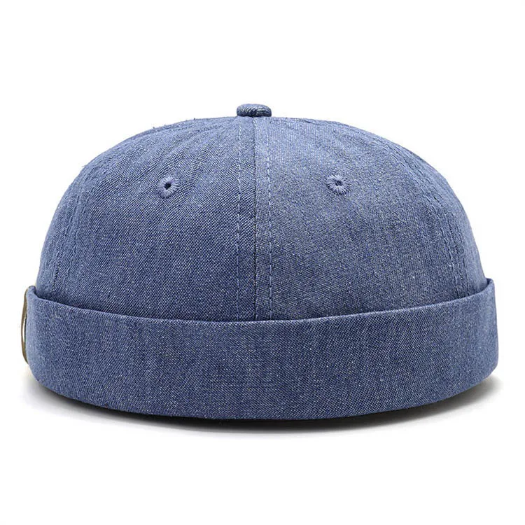 Customized Six Panel Brimless Miki Round Cap Hat,Fitted Blank Docker ...