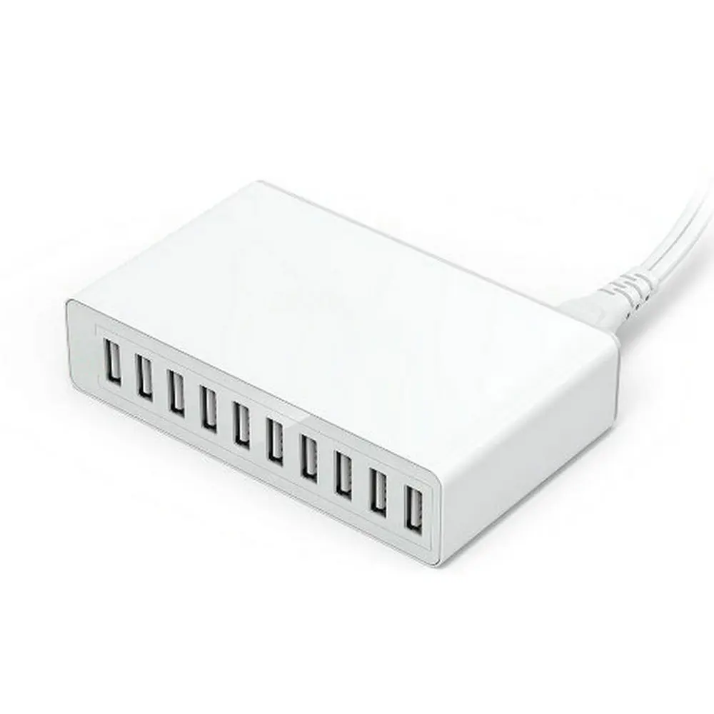 New 10USB multi-port 10A50W US Fast Charger  popular home multi-function mobile phone tablet smart charger