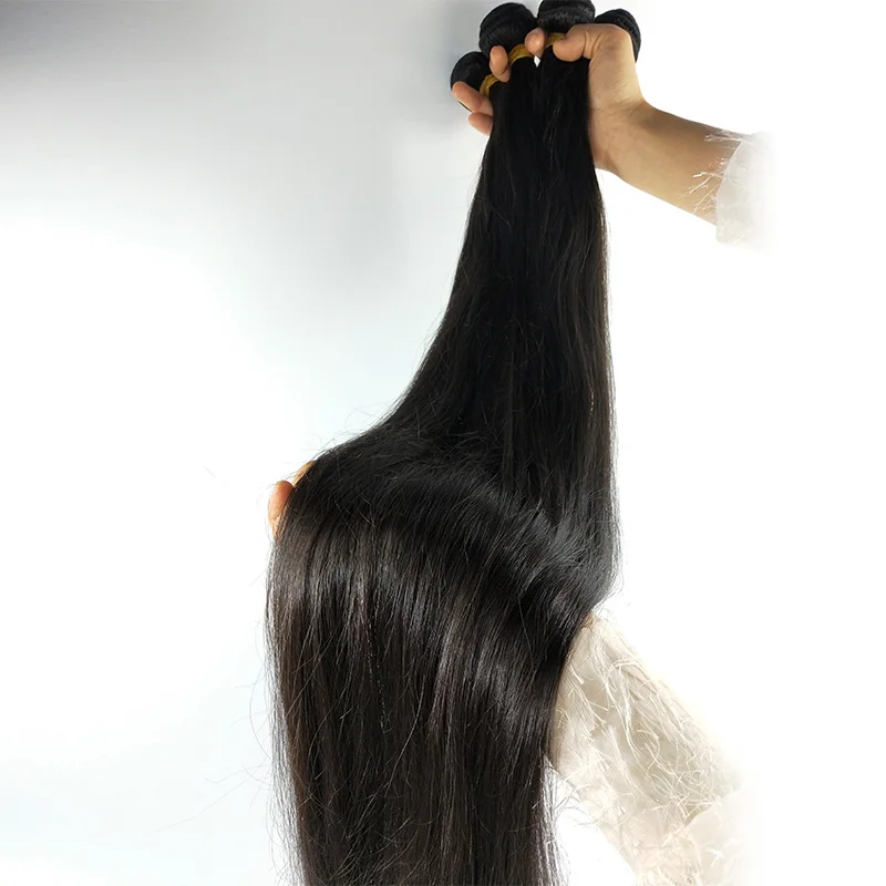 

Brazilian Raw Virgin Silk Straight Hair Low Price Tangle Free No Shedding Cuticle Aligned Hair Mink, Natural color #1b