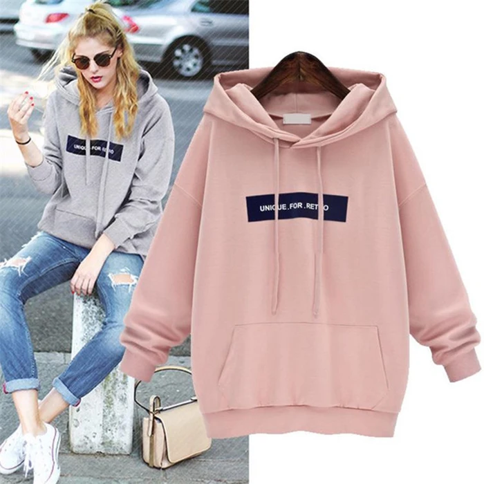 

Factory Direct Sale Sport Large Size Solid Color Anti-pilling Letter Printed Loose Thick Hoodie, 2 colors