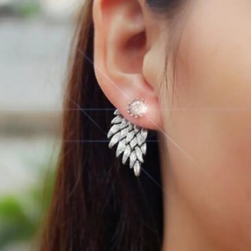Ling Studs Earrings Hypoallergenic Cartilage Ear Piercing Simple Fashion Earrings Ear Jewelry Ear Bone Clip Without Pierced Simple Snowflake Inlaid Zircon Ear Clip